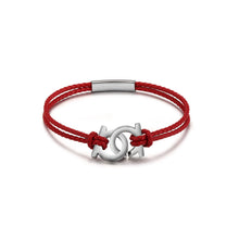 Load image into Gallery viewer, Men’s Cuff Link Leather Bracelet
