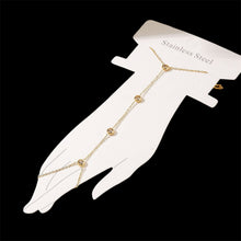 Load image into Gallery viewer, Hand &amp; Ring Bracelet with CZ